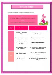 English Worksheet: Present simple-3 pages