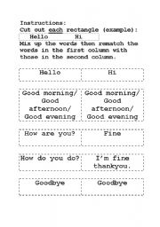 English worksheet: Conversational Greetings