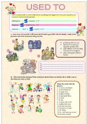 English Worksheet: Used to (5 pages)