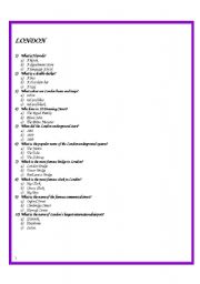 English worksheet: LONDON 