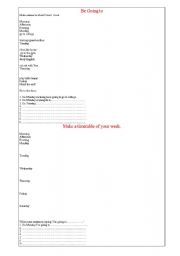 English Worksheet: what are you going to do next week?