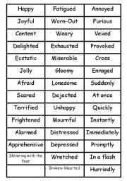 English Worksheet: feelings