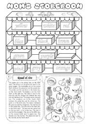 Moms storeroom (fruit & vegetables) - Cut & paste activity