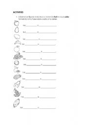 English worksheet: Activity About Fruits