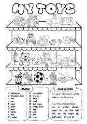 English Worksheet: My toys (1) - writing activity