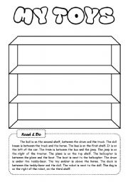 English Worksheet: My toys (2) _ Cut & Paste activity (2 pages)