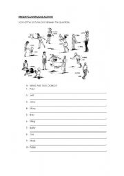 English Worksheet: Present continuous activity