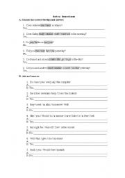 English Worksheet: Basic Exercises