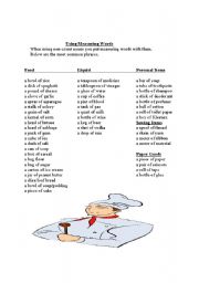 Using Measuring Words for food, liquid and other items