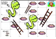 English Worksheet: Snakes and Ladders board game