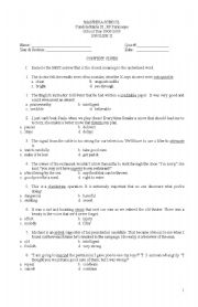 English worksheet: Context Clues quiz