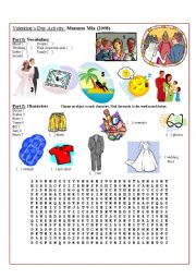 English Worksheet: Movie Activity: Mamma Mia! (part 1 of 2)