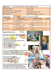 English Worksheet: Movie Activity: Mamma Mia! (part 2 of 2)