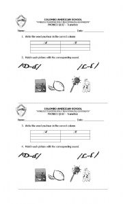 English worksheet: phonics