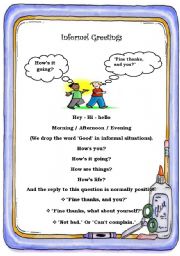 English Worksheet: Greetings and Farewells