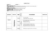 English worksheet: lesson plan