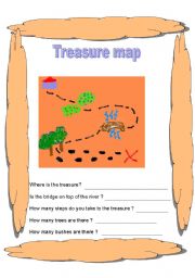 English Worksheet: Treasure Hunt