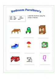 English worksheet: Bedroom Furniture