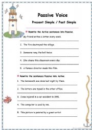 English Worksheet: Passive voice 