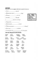 English Worksheet: HOMOPHONES