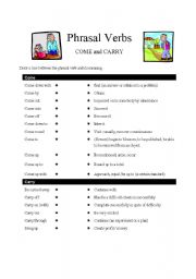 Phrasal Verbs --- COME and CARRY