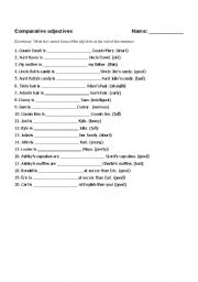 English Worksheet: Comparative Adjectives