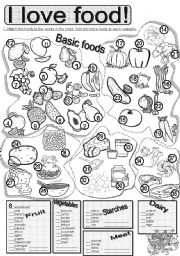 English Worksheet: Basic Foods #1