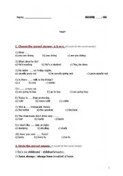 English worksheet: Elementary Test - After the Course