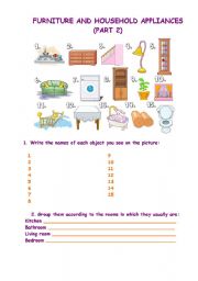 English Worksheet: FURNITURE AND HOUSEHOLD APPLIANCES 2