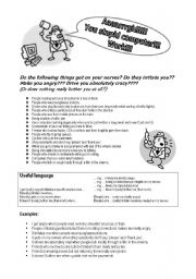 English Worksheet: What makes you angry?