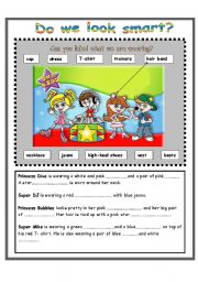 English Worksheet: Learning about clothes with DNA Kids
