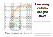 English Worksheet: Colours wordsearch