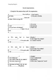 English worksheet: SOCIAL EXPRESSIONS