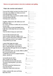 English Worksheet: Checking the vocabulary and spelling