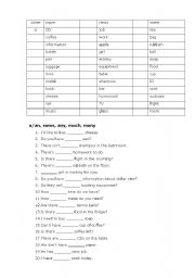 Count/Uncount nouns worksheet