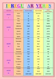 English Worksheet: Irregular Verbs