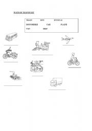 English Worksheet: there are many ways of transport!