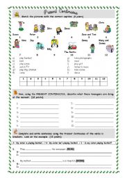 English Worksheet: Present Continuous