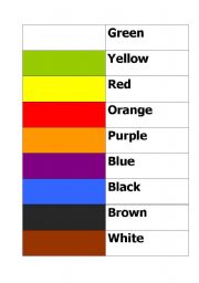 English worksheet: Colour memory