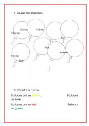 English Worksheet: Balloons-Ooo-Oooo