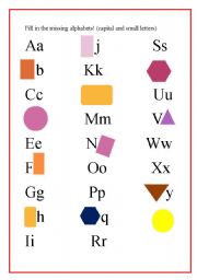 English Worksheet: Missing Alphabets