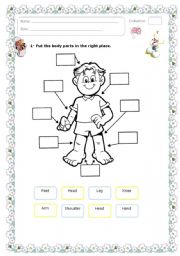 English Worksheet: Body parts