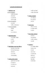 English worksheet: Linking expressions