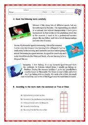 English Worksheet: SPORTS / LEISURE ACTIVITIES