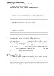 English Worksheet: Hitchcocks PSYCHO