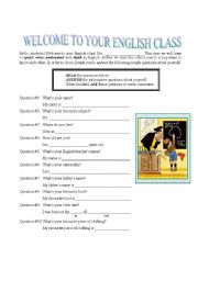 English worksheet: Presenting myself