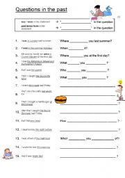 English Worksheet: Questions in the past tense