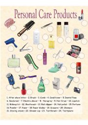 English Worksheet: Personal Care Products