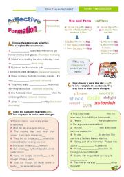 English Worksheet: Adjective Formation  (3rd of the SET)  -  suffixes  