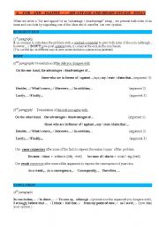 English Worksheet: WRITING :HOW TO WRITE A FOR AND AGAINST ESSAY